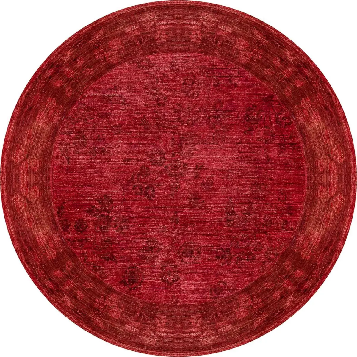 Sirohi Çerçeveli Kırmızı Polyester ve Pamuklu Kaydırmaz Tabanlı Yıkanabilir Dijital Baskı Halısı - Görsel 7