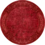 Sirohi Çerçeveli Kırmızı Polyester ve Pamuklu Kaydırmaz Tabanlı Yıkanabilir Dijital Baskı Halısı - Görsel 7