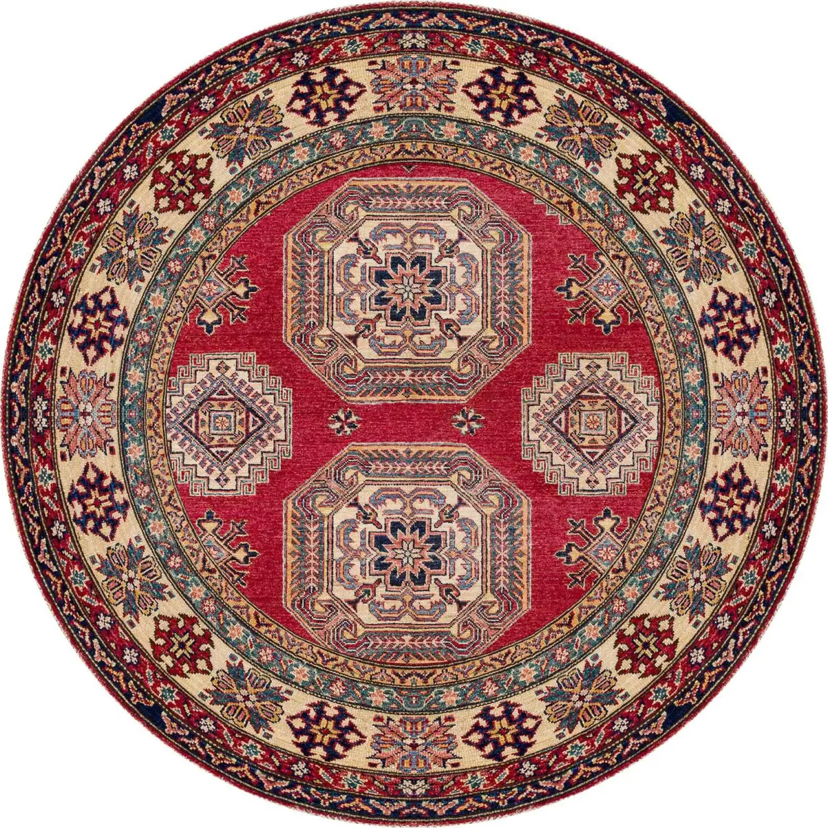 Stung Klasik Göbekli Kırmızı Polyester ve Pamuklu Kaydırmaz Tabanlı Yıkanabilir Dijital Baskı Halısı - Görsel 7