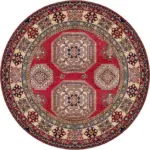 Stung Klasik Göbekli Kırmızı Polyester ve Pamuklu Kaydırmaz Tabanlı Yıkanabilir Dijital Baskı Halısı - Görsel 7