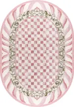 Aren Mutfak 01 Modern Çerçeveli Pembe Polyester Kaydırmaz Tabanlı Yıkanabilir Dijital Baskı Mutfak Halısı - Görsel 2