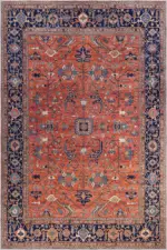 Nankin Çerçeveli Multi Polyester ve Pamuklu Kaydırmaz Tabanlı Yıkanabilir Dijital Baskı Halısı