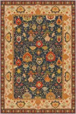 Tiroli Çerçeveli Multi Polyester ve Pamuklu Kaydırmaz Tabanlı Yıkanabilir Dijital Baskı Halısı