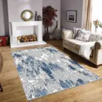 Jamin Modern Gri Polyester ve Pamuklu Kaydırmaz Tabanlı Yıkanabilir Dijital Baskı Halısı - Görsel 2