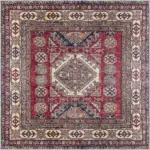 Hitra Klasik Göbekli Multi Polyester ve Pamuklu Kaydırmaz Taban Yıkanabilir Dijital Baskı Halısı - Görsel 3