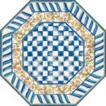 Aren Mutfak 04 Modern Çerçeveli Mavi Polyester Kaydırmaz Tabanlı Yıkanabilir Dijital Baskı Mutfak Halısı