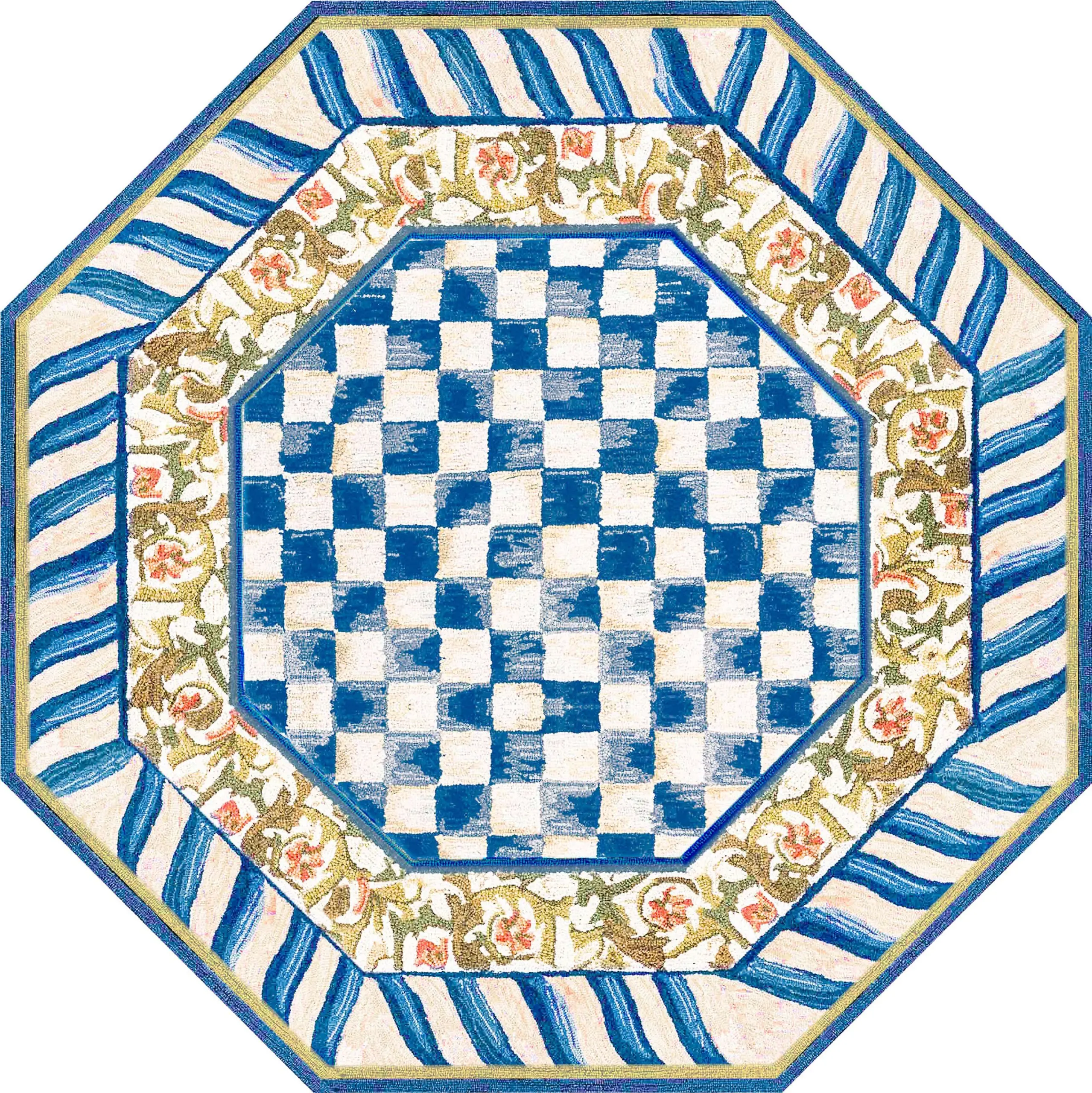 3uF3Dq Aren Mutfak 04 Modern Çerçeveli Mavi Polyester Kaydırmaz Tabanlı Yıkanabilir Dijital Baskı Mutfak Halısı - Görsel 1