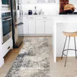 Habra Modern Gri Polyester ve Pamuklu Kaydırmaz Tabanlı Yıkanabilir Dijital Baskı Halısı - Görsel 5