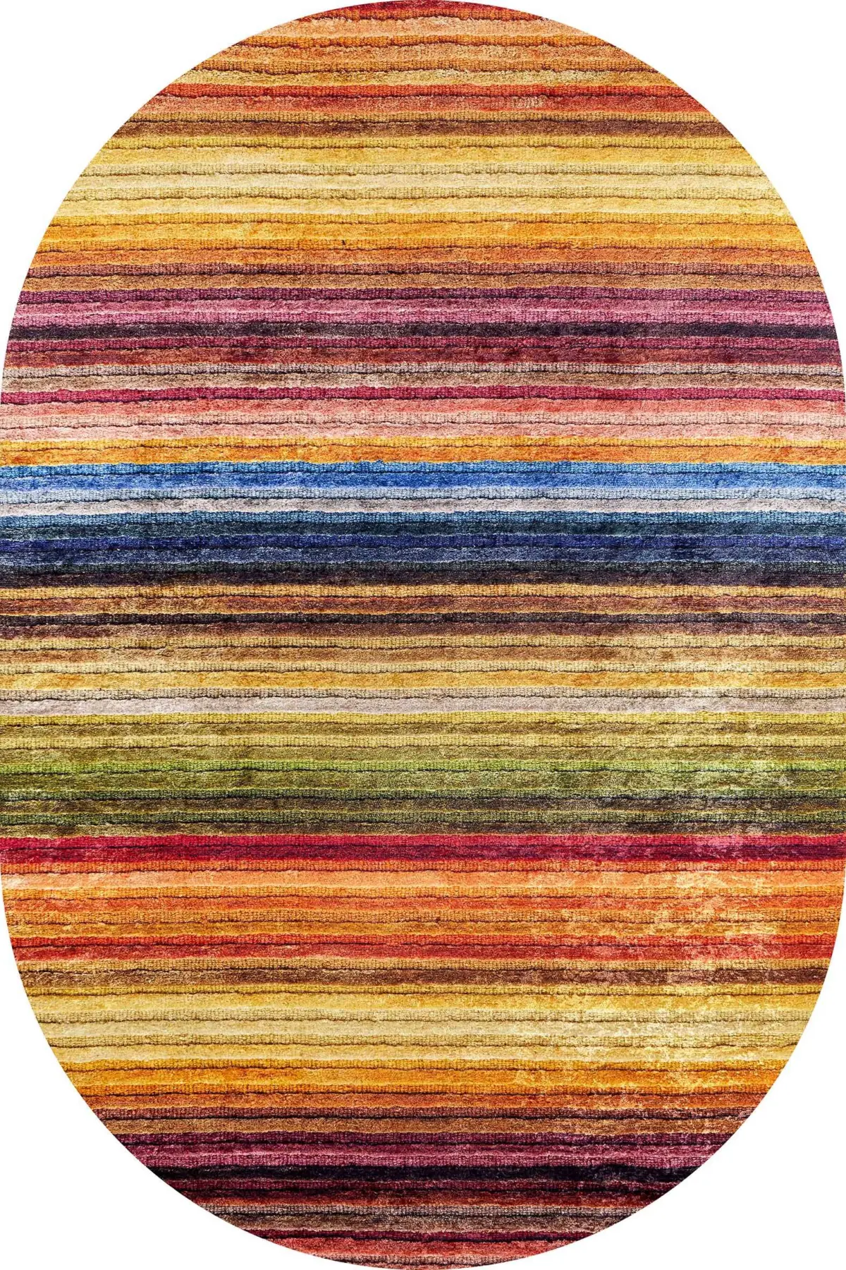 Aklera Çizgili Multi Polyester ve Pamuklu Kaydırmaz Tabanlı Yıkanabilir Dijital Baskı Halısı - Görsel 6