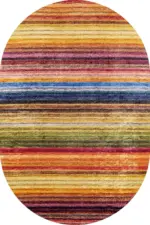 Aklera Çizgili Multi Polyester ve Pamuklu Kaydırmaz Tabanlı Yıkanabilir Dijital Baskı Halısı - Görsel 6