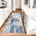 Jamin Modern Gri Polyester ve Pamuklu Kaydırmaz Tabanlı Yıkanabilir Dijital Baskı Halısı - Görsel 5