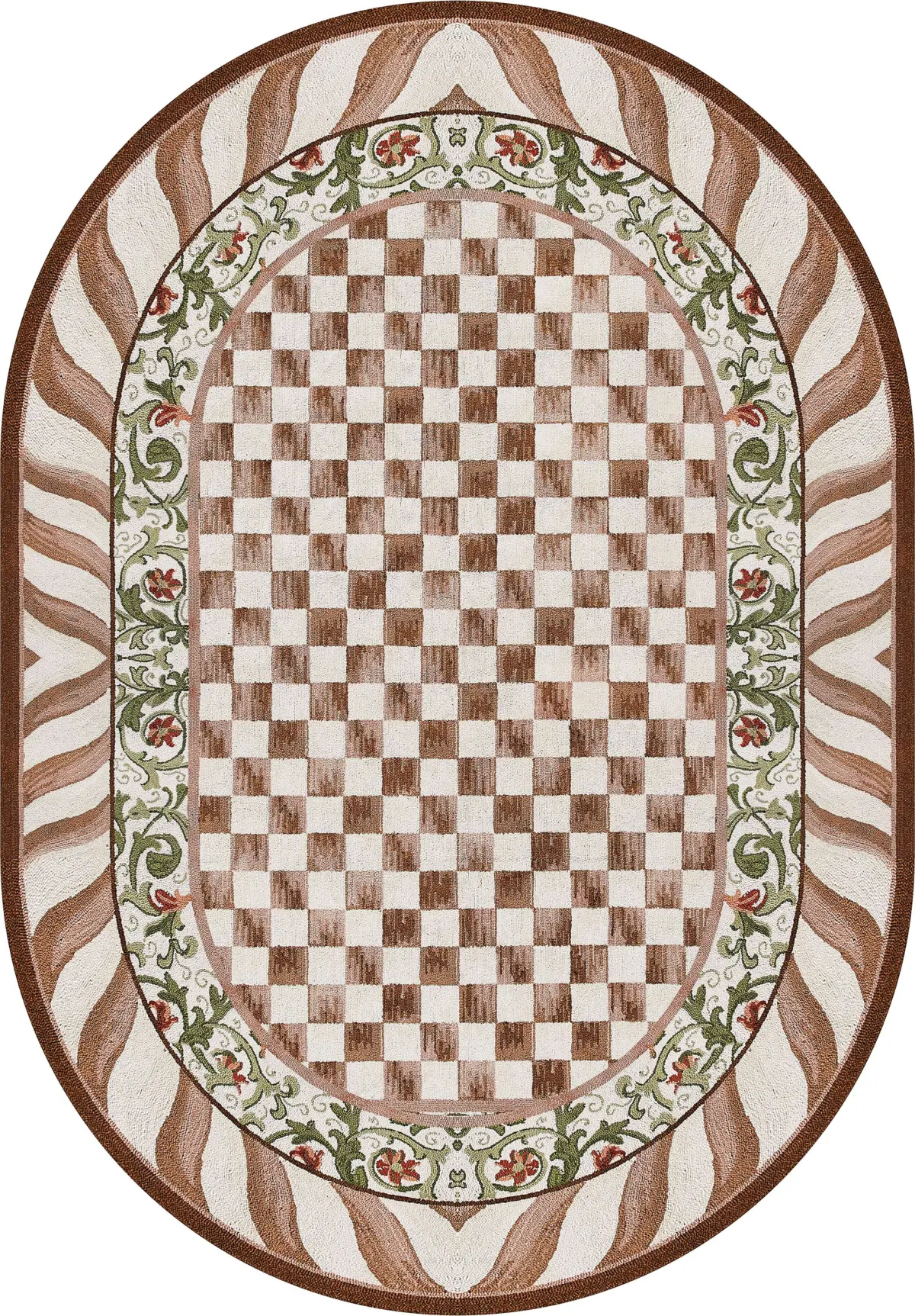 Aren  Mutfak 02 Modern Çerçeveli Kahverengi Polyester Kaydırmaz Tabanlı Yıkanabilir Dijital Baskı Mutfak Halısı - Görsel 2