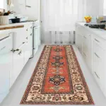 Puer Klasik Göbekli Bej Polyester ve Pamuklu Kaydırmaz Tabanlı Yıkanabilir Dijital Baskı Halısı - Görsel 5