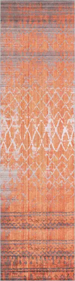 Tonk Modern Turuncu Polyester ve Pamuklu Kaydırmaz Tabanlı Yıkanabilir Dijital Baskı Halısı - Görsel 4