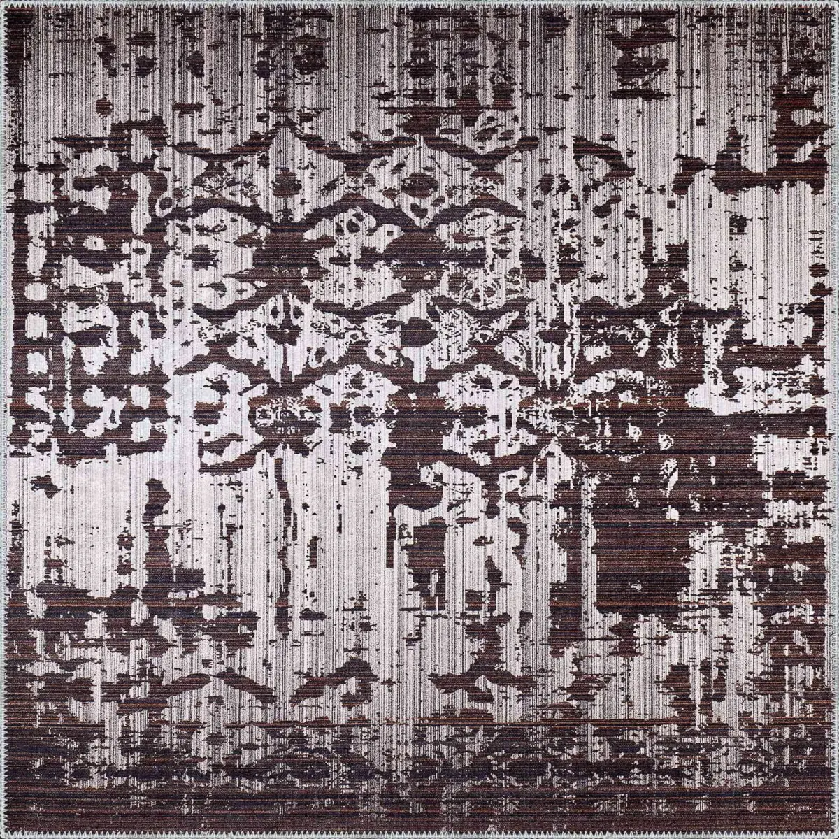 Pilas Modern Kahverengi Polyester ve Pamuklu Kaydırmaz Tabanlı Yıkanabilir Dijital Baskı Halısı - Görsel 3