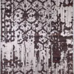 Pilas Modern Kahverengi Polyester ve Pamuklu Kaydırmaz Tabanlı Yıkanabilir Dijital Baskı Halısı