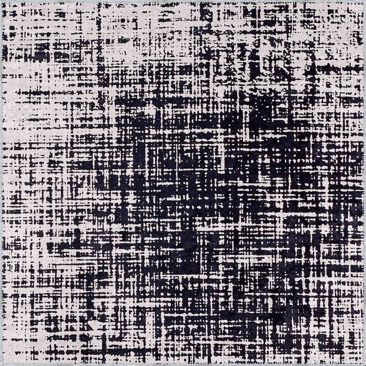 Sunel Modern Gri Polyester ve Pamuklu Kaydırmaz Tabanlı Yıkanabilir Dijital Baskı Halısı - Görsel 3