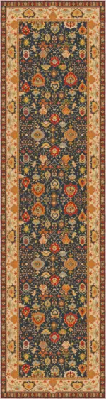 Tiroli Çerçeveli Multi Polyester ve Pamuklu Kaydırmaz Tabanlı Yıkanabilir Dijital Baskı Halısı - Görsel 4