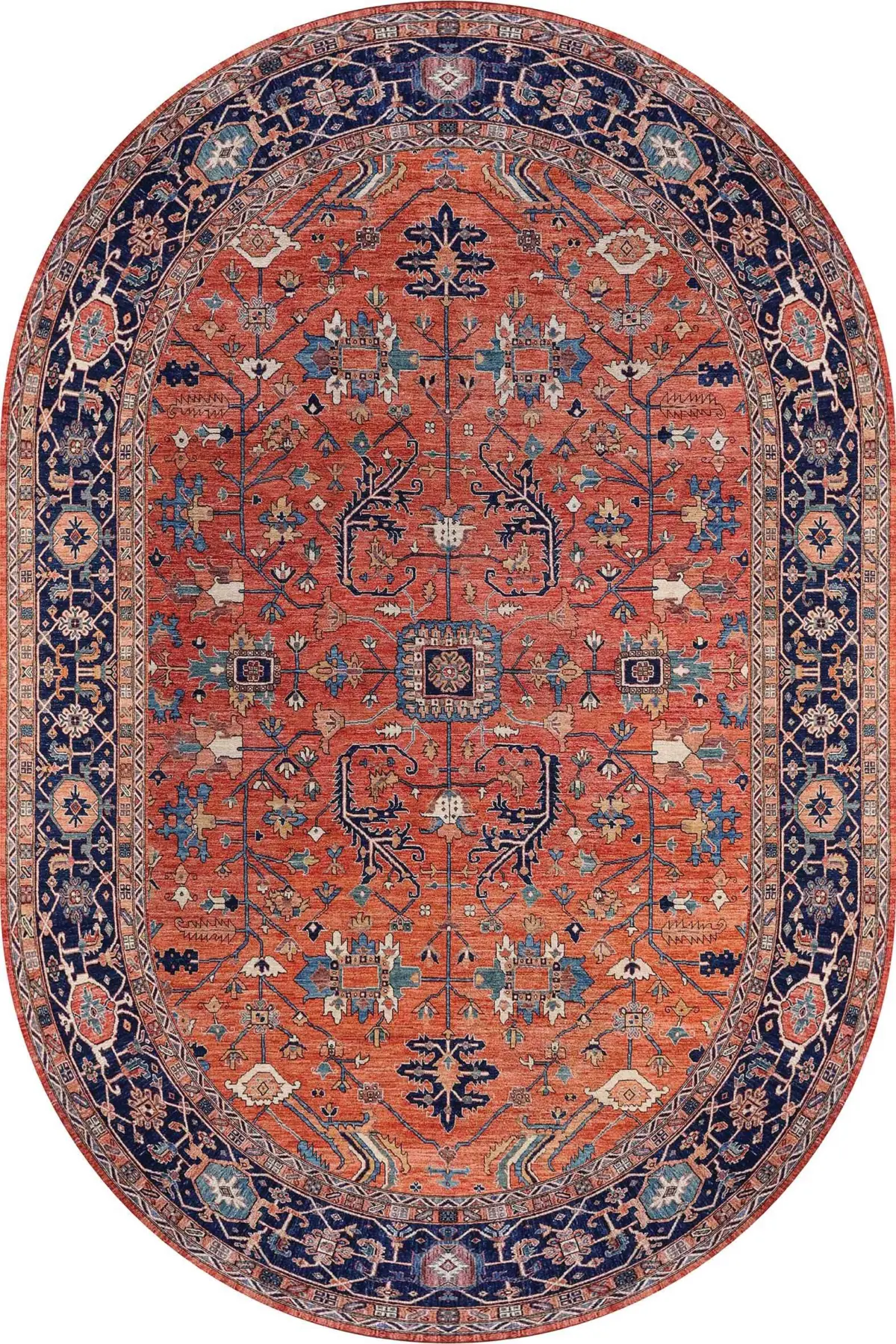 Nankin Çerçeveli Multi Polyester ve Pamuklu Kaydırmaz Tabanlı Yıkanabilir Dijital Baskı Halısı - Görsel 6