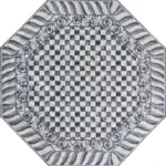 Aren Mutfak 05 Modern Çerçeveli Gri Polyester Kaydırmaz Tabanlı Yıkanabilir Dijital Baskı Mutfak Halısı