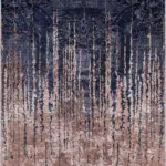 Bagoda Modern Lacivert Polyester ve Pamuklu Kaydırmaz Tabanlı Yıkanabilir Dijital Baskı Halısı