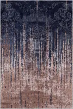 Bagoda Modern Lacivert Polyester ve Pamuklu Kaydırmaz Tabanlı Yıkanabilir Dijital Baskı Halısı