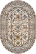 Datong Klasik Göbekli BeJ Polyester ve Pamuklu Kaydırmaz Tabanlı Yıkanabilir Dijital Baskı Halısı - Görsel 5