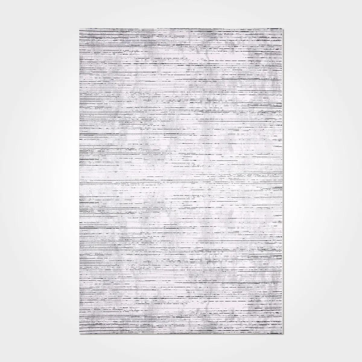 Vodskov Çizgili Gri Siyah Triko Akrilik Pamuk atkılı Makine Halısı - Görsel 2