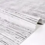 Vodskov Çizgili Gri Siyah Triko Akrilik Pamuk atkılı Makine Halısı - Görsel 3