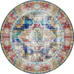 Jarken Klasik Göbekli Multi Polyester ve Pamuklu Kaydırmaz Taban Yıkanabilir Dijital Baskı Halısı - Görsel 7