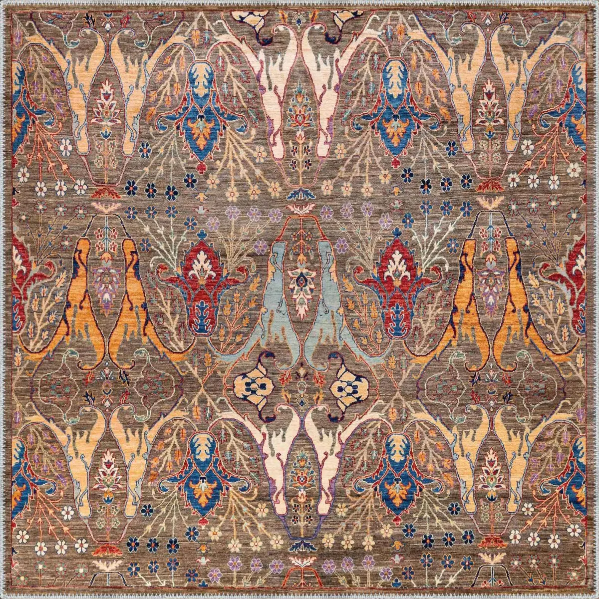 Surin Modern Kahverengi Polyester ve Pamuklu Kaydırmaz Tabanlı Yıkanabilir Dijital Baskı Halısı - Görsel 3