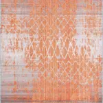 Tonk Modern Turuncu Polyester ve Pamuklu Kaydırmaz Tabanlı Yıkanabilir Dijital Baskı Halısı