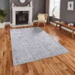 Satna Modern Gri Polyester ve Pamuklu Kaydırmaz Tabanlı Yıkanabilir Dijital Baskı Halısı - Görsel 2