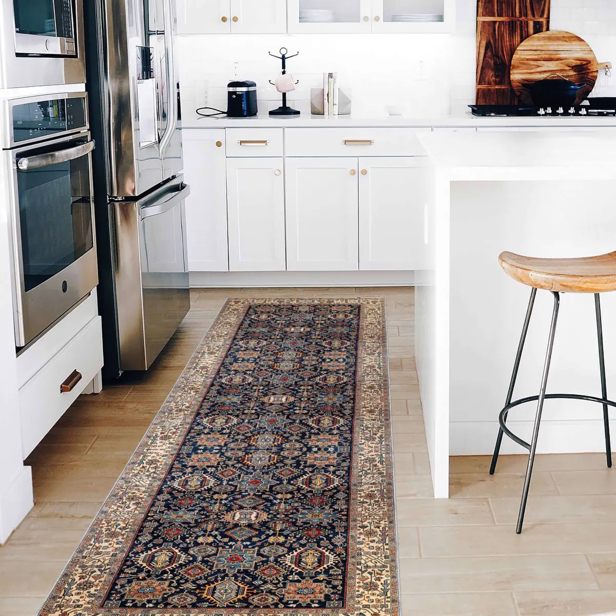 Nehe Çerçeveli Multi Polyester ve Pamuklu Kaydırmaz Tabanlı Yıkanabilir Dijital Baskı Halısı - Görsel 5