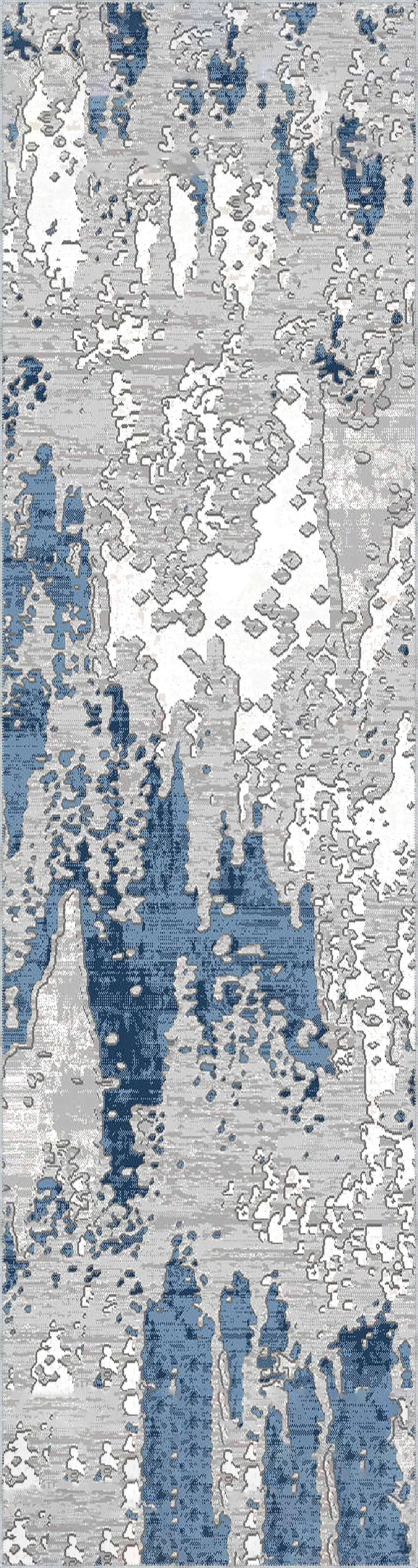 Jamin Modern Gri Polyester ve Pamuklu Kaydırmaz Tabanlı Yıkanabilir Dijital Baskı Halısı - Görsel 4