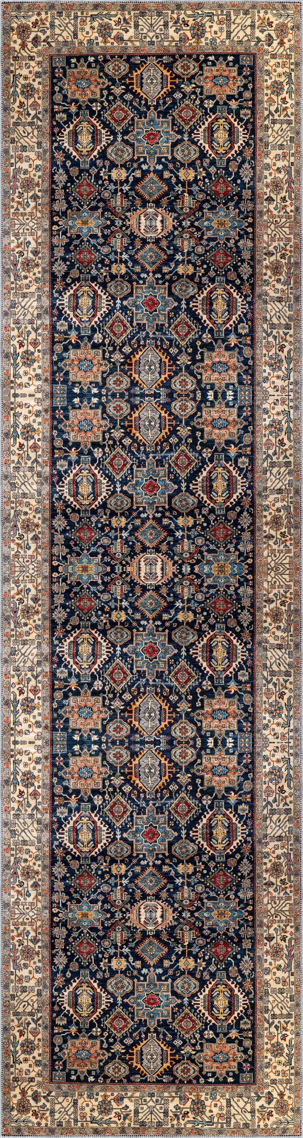 Nehe Çerçeveli Multi Polyester ve Pamuklu Kaydırmaz Tabanlı Yıkanabilir Dijital Baskı Halısı - Görsel 4