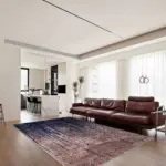 Bagoda Modern Lacivert Polyester ve Pamuklu Kaydırmaz Tabanlı Yıkanabilir Dijital Baskı Halısı - Görsel 2