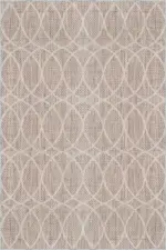 Tirora Modern Krem Polyester ve Pamuklu Kaydırmaz Tabanlı Yıkanabilir Dijital Baskı Halısı