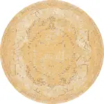 Moreh Klasik Göbekli Sarı Polyester ve Pamuklu Kaydırmaz Tabanlı Yıkanabilir Dijital Baskı Halısı - Görsel 7