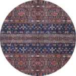 Canaza Modern Etnik Mavi Polyester ve Pamuklu Kaydırmaz Tabanlı Yıkanabilir Dijital Baskı Halısı - Görsel 7