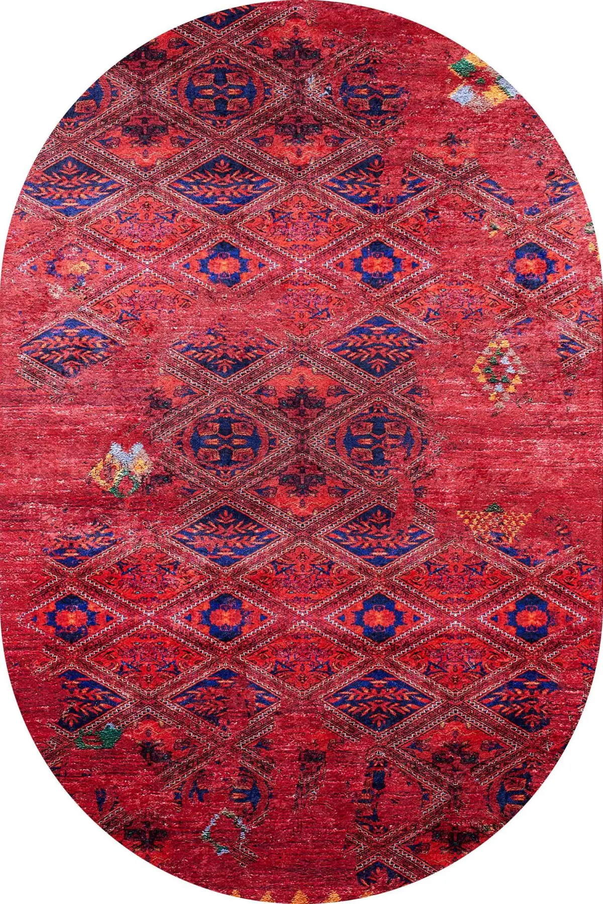 Stora Klasik Kırmızı Polyester ve Pamuklu Kaydımraz Tabanlı Yıkanabilir Dijital Baskı Halısı - Görsel 6