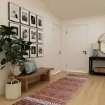 Gojra Geometrik Kahverengi Polyester ve Pamuklu Kaydırmaz Tabanlı Yıkanabilir Dijital Baskı Halısı - Görsel 5