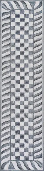 Aren Mutfak 05 Modern Çerçeveli Gri Polyester Kaydırmaz Tabanlı Yıkanabilir Dijital Baskı Mutfak Halısı - Görsel 4