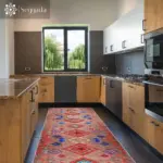 Alvear Geometrik Kahverengi Polyester ve Pamuklu Kaydırmaz Tabanlı Yıkanabilir Dijital Baskı Halısı - Görsel 5