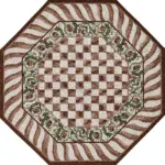 Aren  Mutfak 02 Modern Çerçeveli Kahverengi Polyester Kaydırmaz Tabanlı Yıkanabilir Dijital Baskı Mutfak Halısı