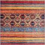 Salen Çizgili Multi Polyester ve Pamuklu Kaydırmaz Taban Yıkanabilir Dijital Baskı Halısı - Görsel 3