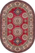 Stung Klasik Göbekli Kırmızı Polyester ve Pamuklu Kaydırmaz Tabanlı Yıkanabilir Dijital Baskı Halısı - Görsel 6