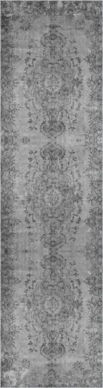 Bago Klasik Göbekli Gri Polyester ve Pamuklu Kaydırmaz Tabanlı Yıkanabilir Dijital Baskı Halısı - Görsel 4