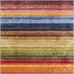 Aklera Çizgili Multi Polyester ve Pamuklu Kaydırmaz Tabanlı Yıkanabilir Dijital Baskı Halısı - Görsel 3