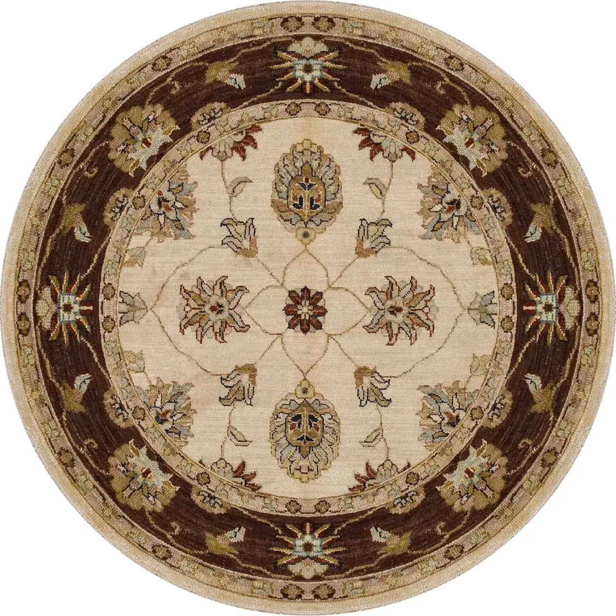 Mirpur Klasik Göbekli Bej Polyester ve Pamuklu Kaydırmaz Tabanlı Yıkanabilir Dijital Baskı Halısı - Görsel 7